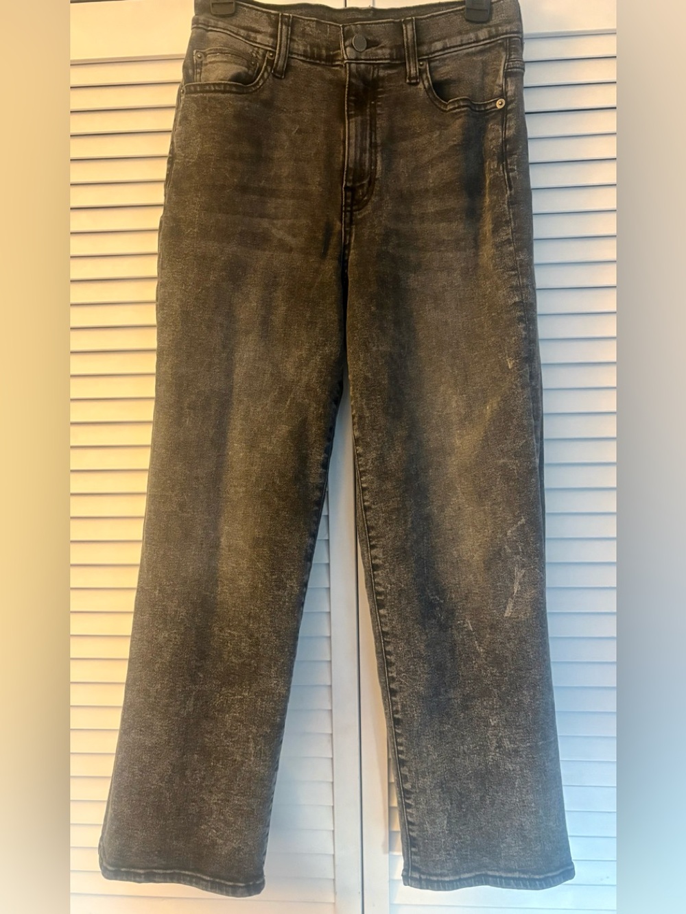 Modern American Relaxed Straight/Wide Leg Charcoal Gray Wash Denim Jeans